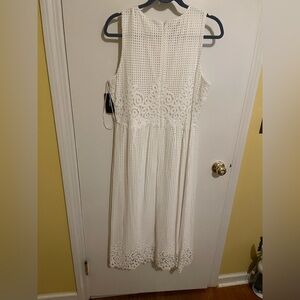 Alfani White Crochet Midi Dress